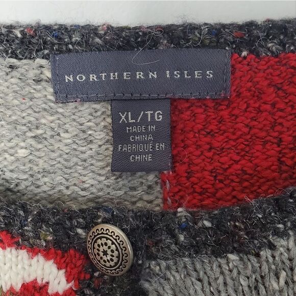 Northern Isles XL Poinsettia Flower Cardigan Holiday Christmas Winter - Picture 7 of 11